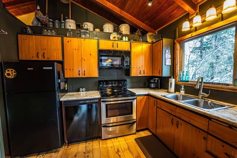 Fully stocked kitchen for `dining in`