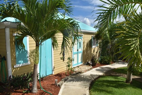 Walkway to the Frenchman's villa. One queen bedroom one bunk room. Living space,