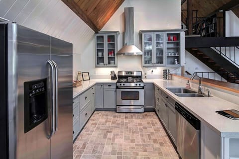 Modern kitchen stocked with all the essentials.