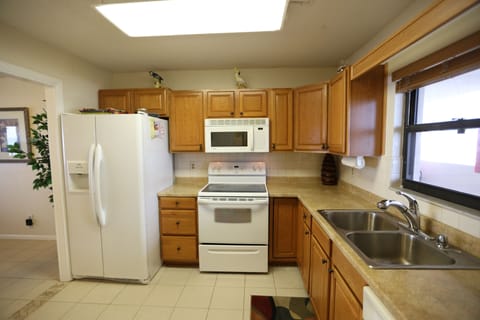 kitchen with bay view window