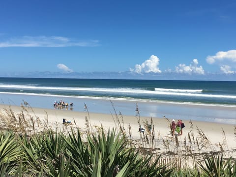 View of the beach from the boardwalk