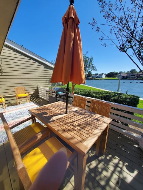 Enjoy coffee lunch dinner or drinks on the lake.
