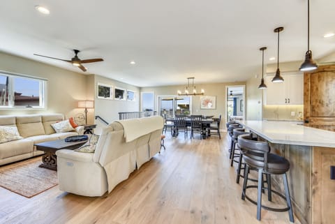 View from front door entry.  All lighting is LED.  Ceilings are 9'.  