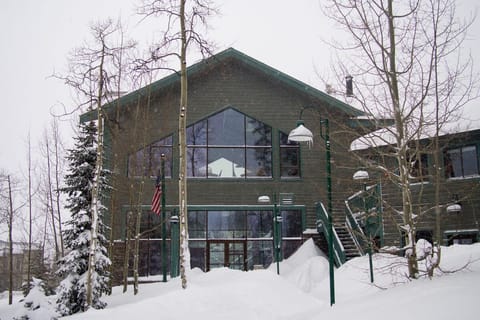 Treehouse clubhouse in winter