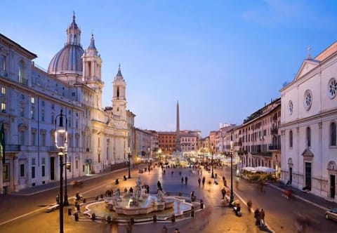 Piazza Navona is just under the corner