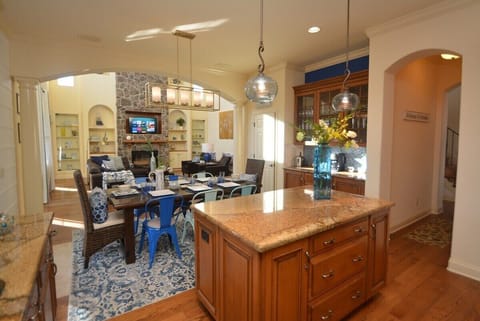 kitchen and dining room