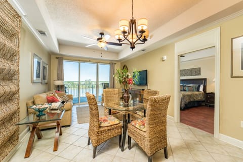 Dining room and family room.