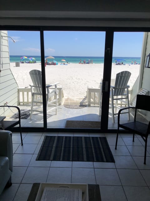 A sunny day on the Beach & Gulf, just step outside the Living Room Slider.