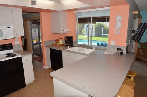 Serve through window to pool/patio area