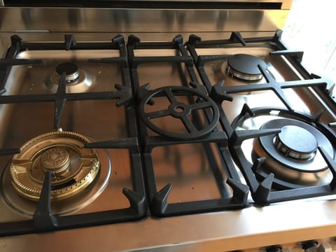 High end Bertazzoni gas stove installed 2019.  Please do not wash with abrasives