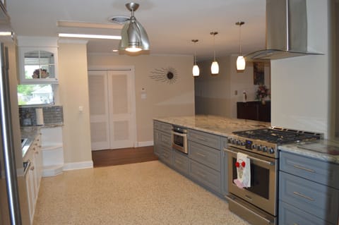 Kitchen is very large
Gas Stove, Drawer Microwave