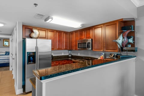 Granite countertops and modern kitchen