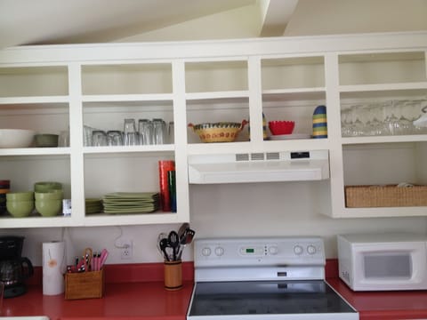 Fully stocked kitchen for meal preparation