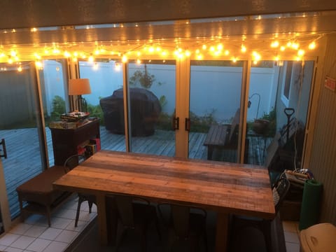 Night lights in screened in seasonal room