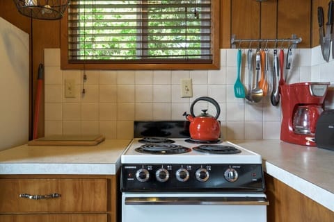 Kitchen is small but well-equipped so you can cook!