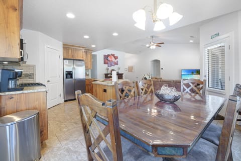 Dining area and kitchen