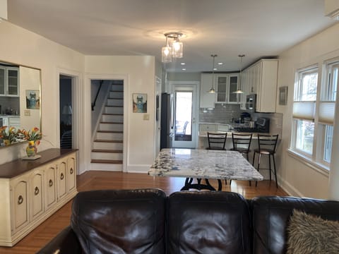 View from living room in to the dining room area.  