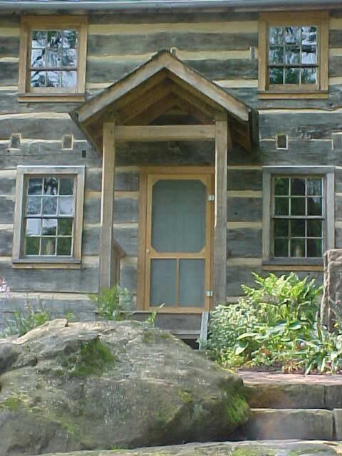 Cabin entrance and glacier stones.