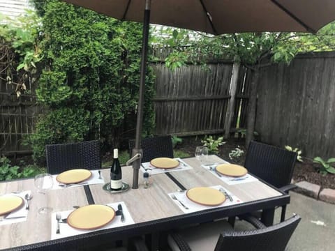 Dine al fresco in the private patio