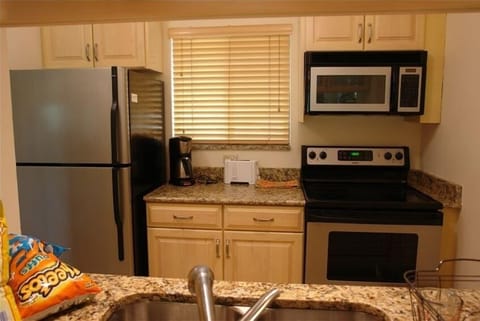 Everything you need to cook your favorite meal including a gas BBQ on the patio!