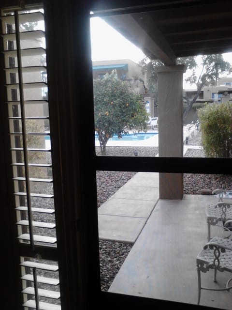 View from front door into courtyard
