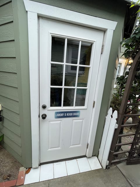 Laundry and beach chairs.
