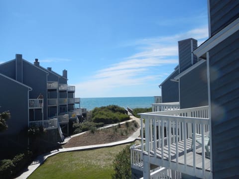 View from upper deck off of master bedroom.  Just a few steps to the beach!