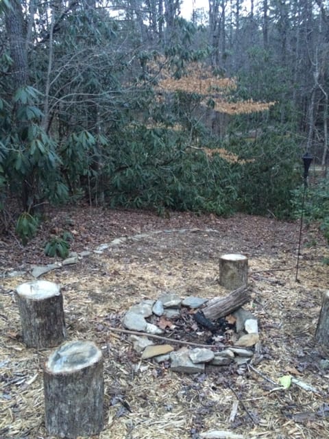 Fire Pit and path to river