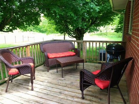 You can enjoy your morning coffee and watch the birds at the feeder. 