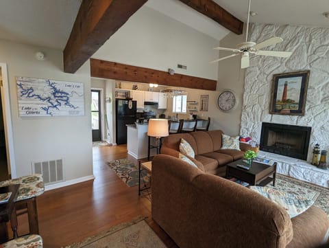 Looking into living room and kitchen.
New lake picture and Lamp. 2024