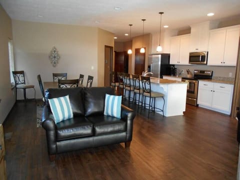 Four bedroom, three bath cabin with open floorplan.