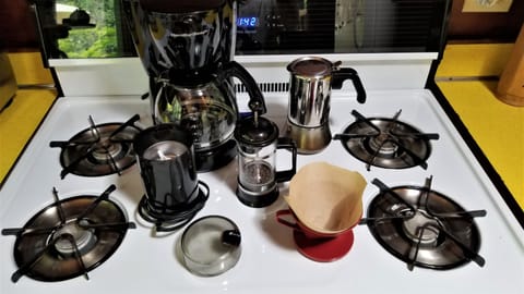 Four different ways to make coffee.