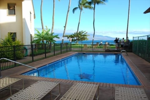 Pool and BBQ Area - Right off the beach with views of Haleakala