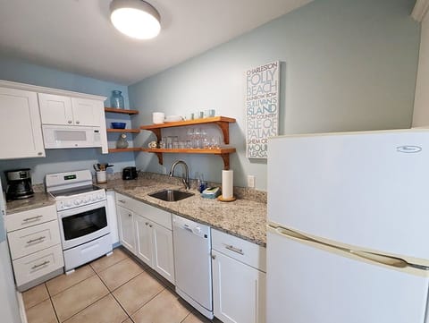 Beautifully redone kitchen.  All new cabinets, countertops and appliances