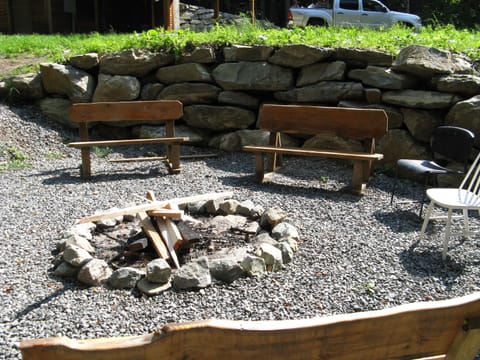 Large Fire Pit on Side of House