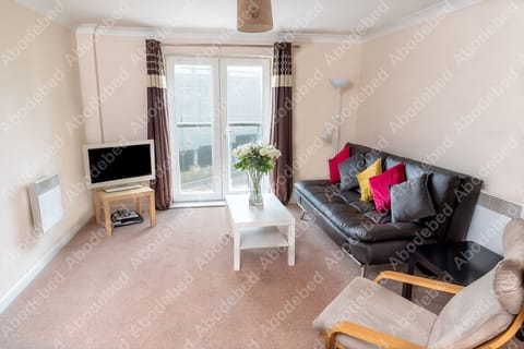 Living room with double sofa bed