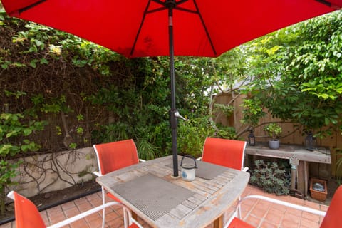 peaceful and quiet outdoor seating up the stairs from the unit