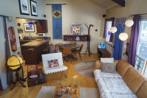 Living room and dining area from stairs