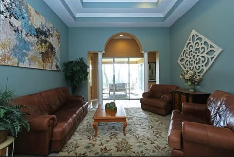 Quiet living room is a great place to relax and unwind.  An Oasis for reading!