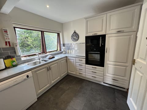 D/w and nespresso separate freezer.
Eye level oven/grill/mw.and fridge to right