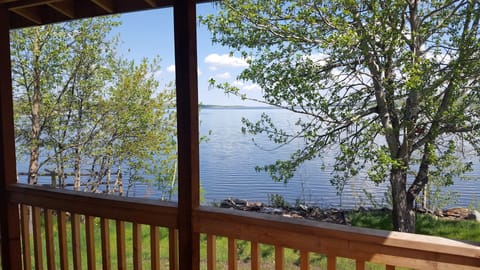 Sit on the front deck and look out across the lake.