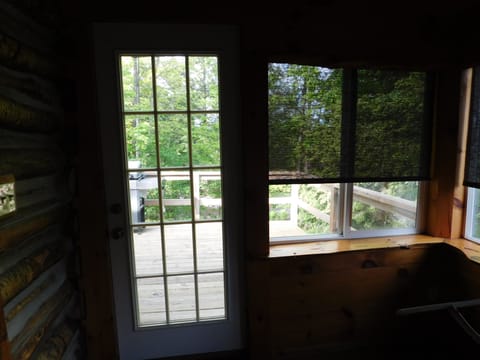 View from sun porch to deck