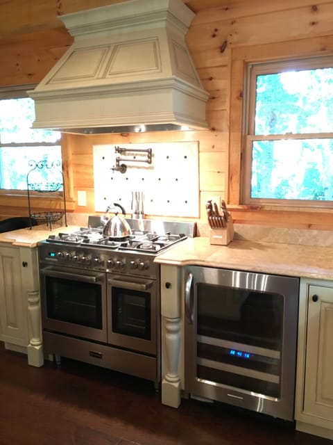 Main house kitchen stove and beverage center elevation