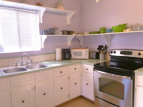 Full kitchen with all utensils, pots and pans provided!