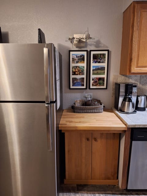 KITCHEN AREA!!  NEW BUTCHER BLOCK COUNTER.