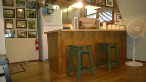 Breakfast bar and kitchen.