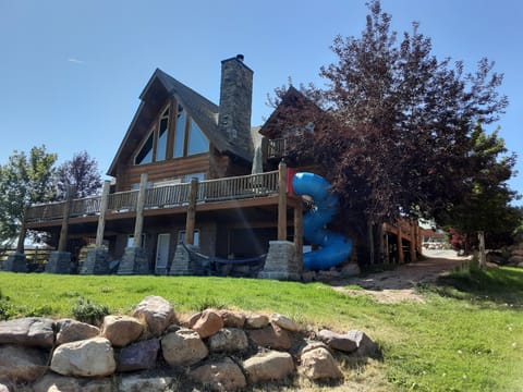 Fun and winding slide off the back deck.