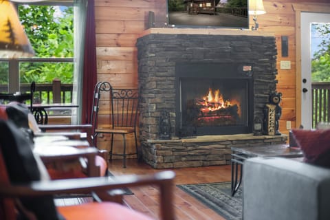stone fireplace