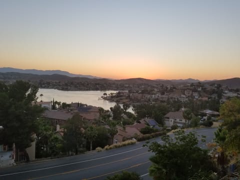 Northwestern view of Canyon Lake and sunset after glow.