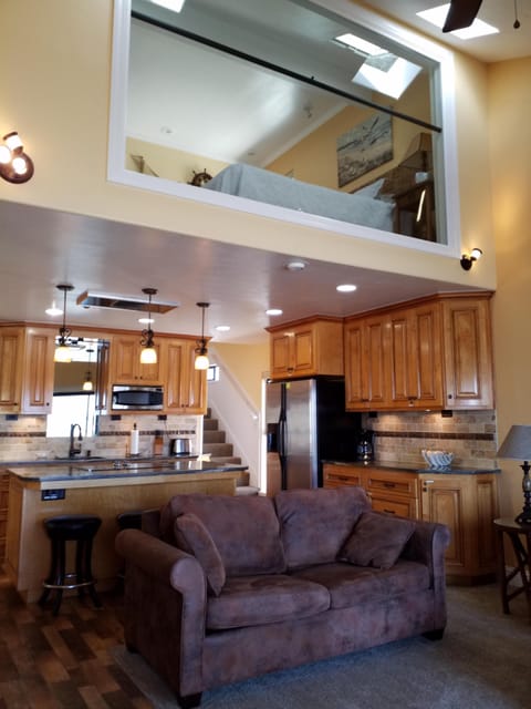 Architectural beauty!   Master suite overlooking living area with great views!